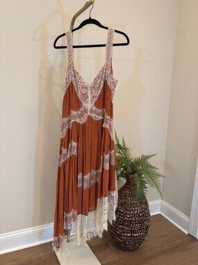 Anthropologie NWT Sleeveless Asymmetrical Lace Midi Dress